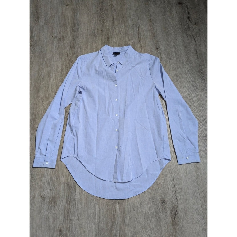 Mossimo Button-up Shirt M Blue Tunic Long Sleeve